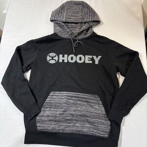 Hooey Men's Hoodie Lock Up Graphic Logo Sweatshirt Black Size Small